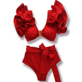 Ruffles Bandage Bikini Set
