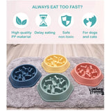 SLOW FEEDER BONE DESIGN PET BOWL